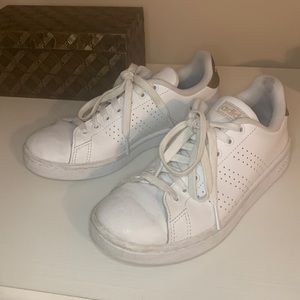 White Leather Adidas Sneakers Size 6